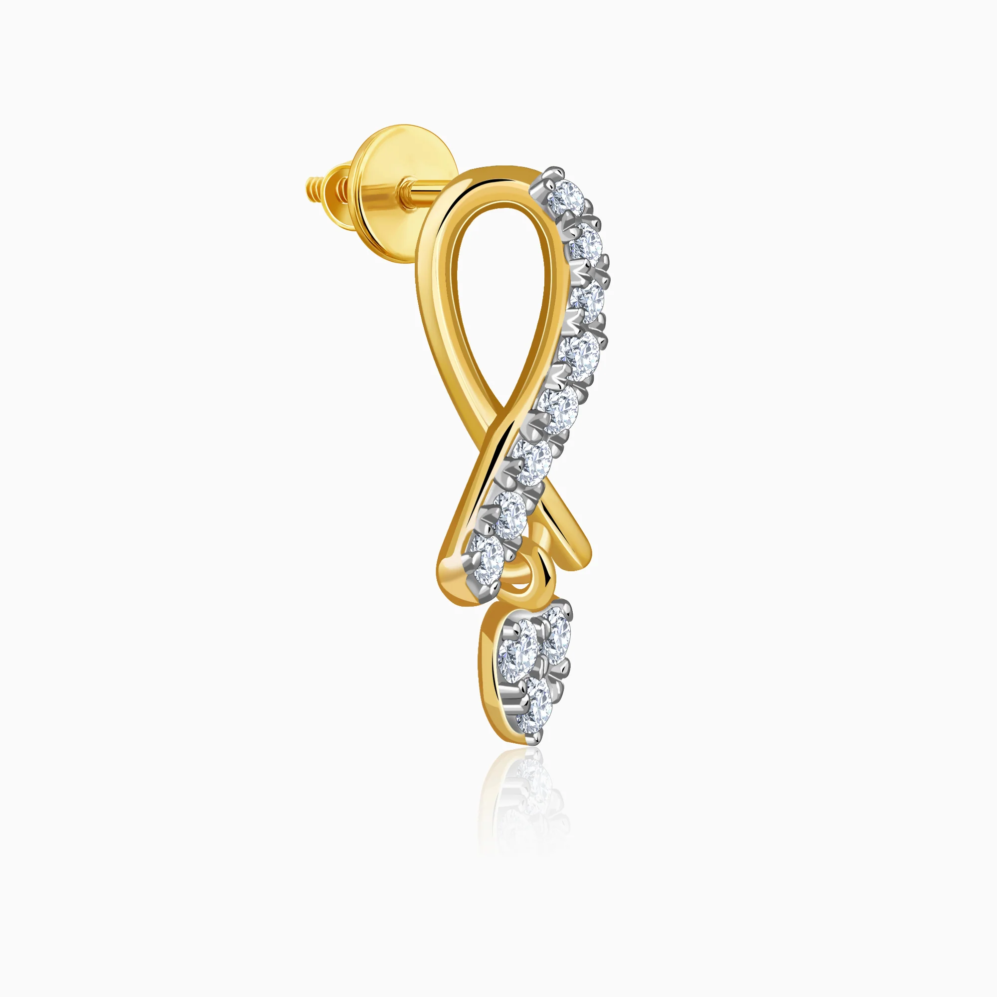 Gold Tied in Love Lab Grown Diamond Earrings - Image 4
