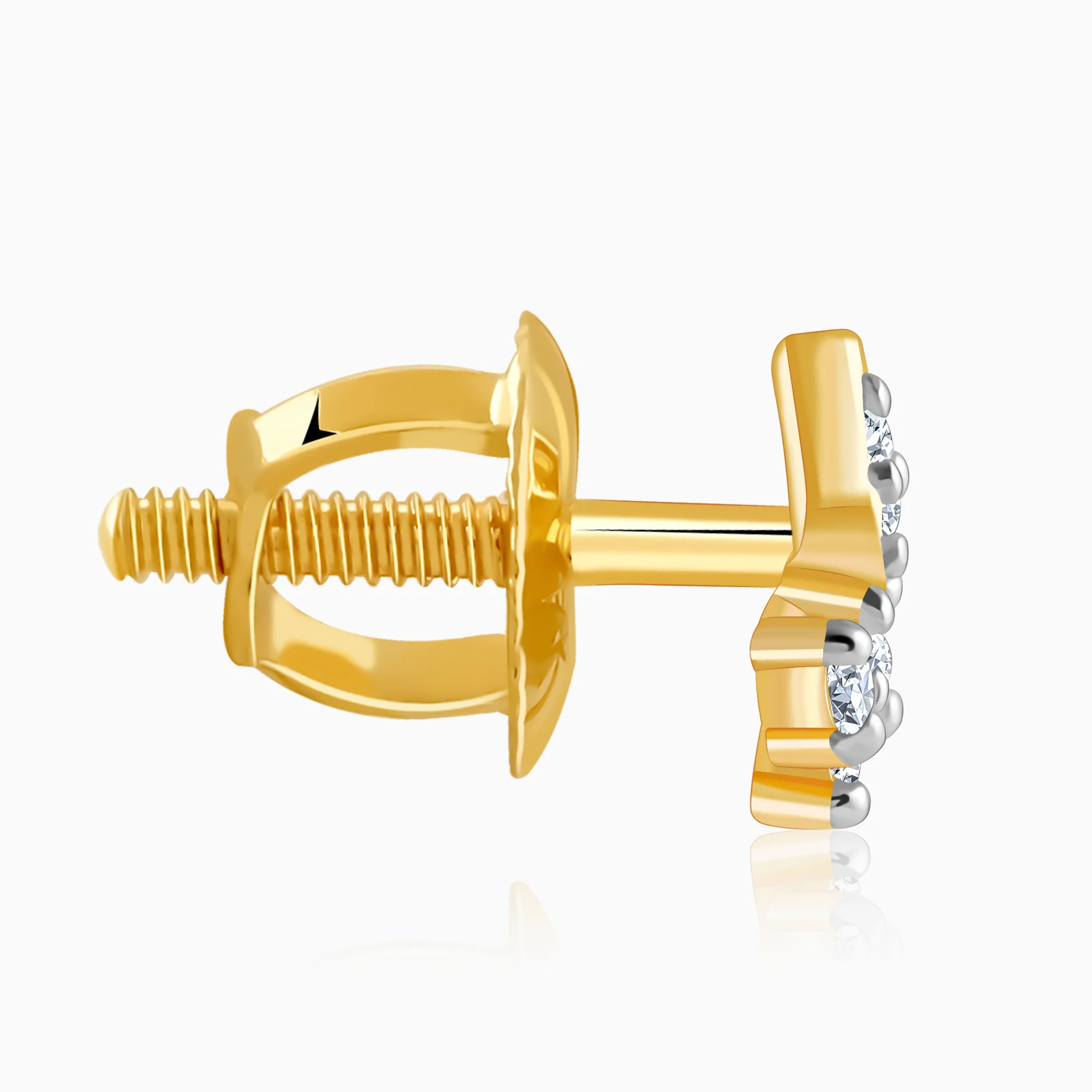 Gold Triad Lab Grown Diamond Stud Earrings - Image 4