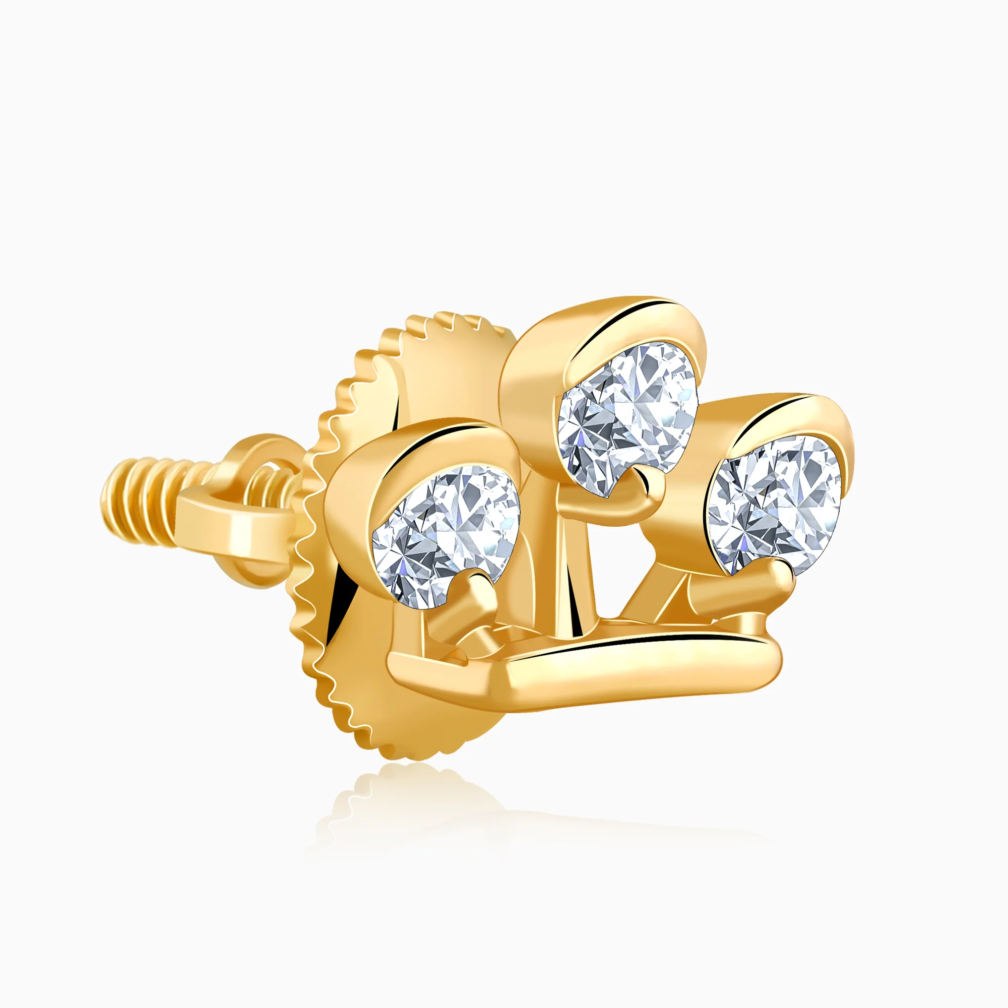 Gold Triple Glow Lab Grown Diamond Earrings - Image 4