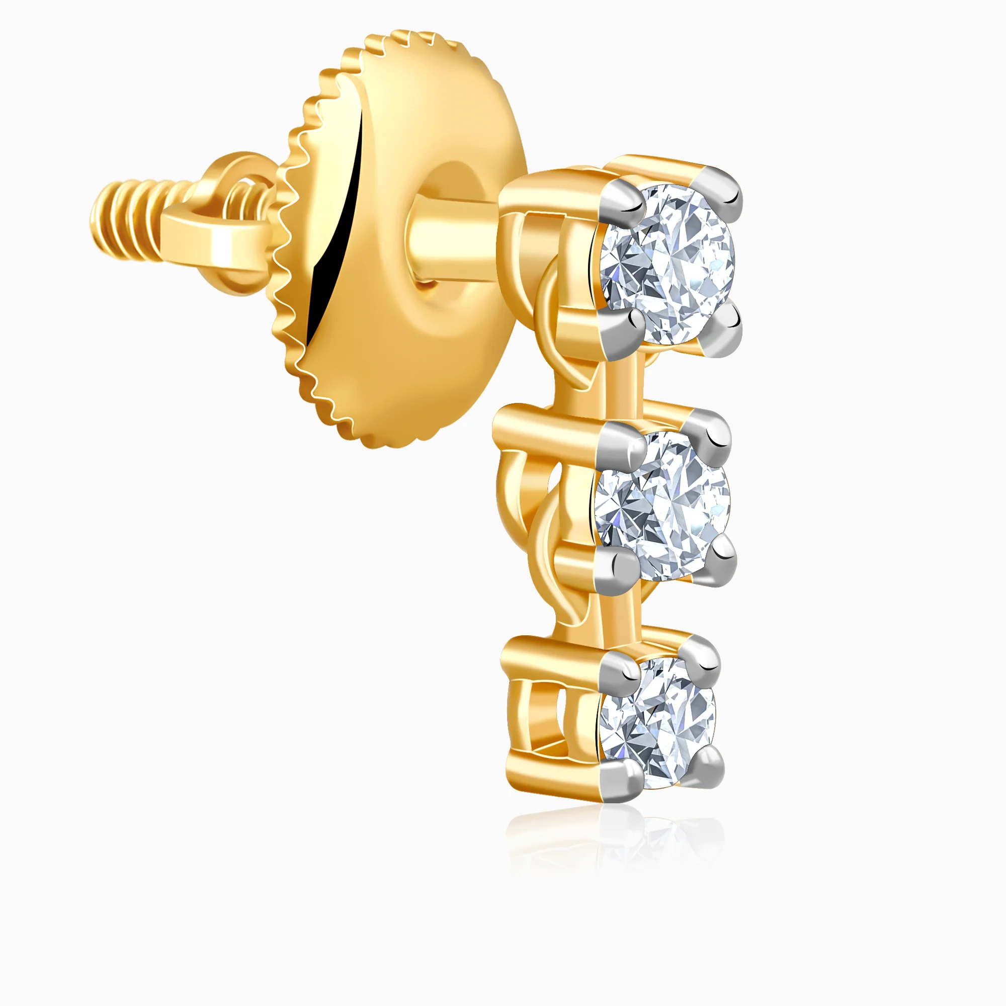 Gold Triple Glow Lab Grown Diamond Studs - Image 4