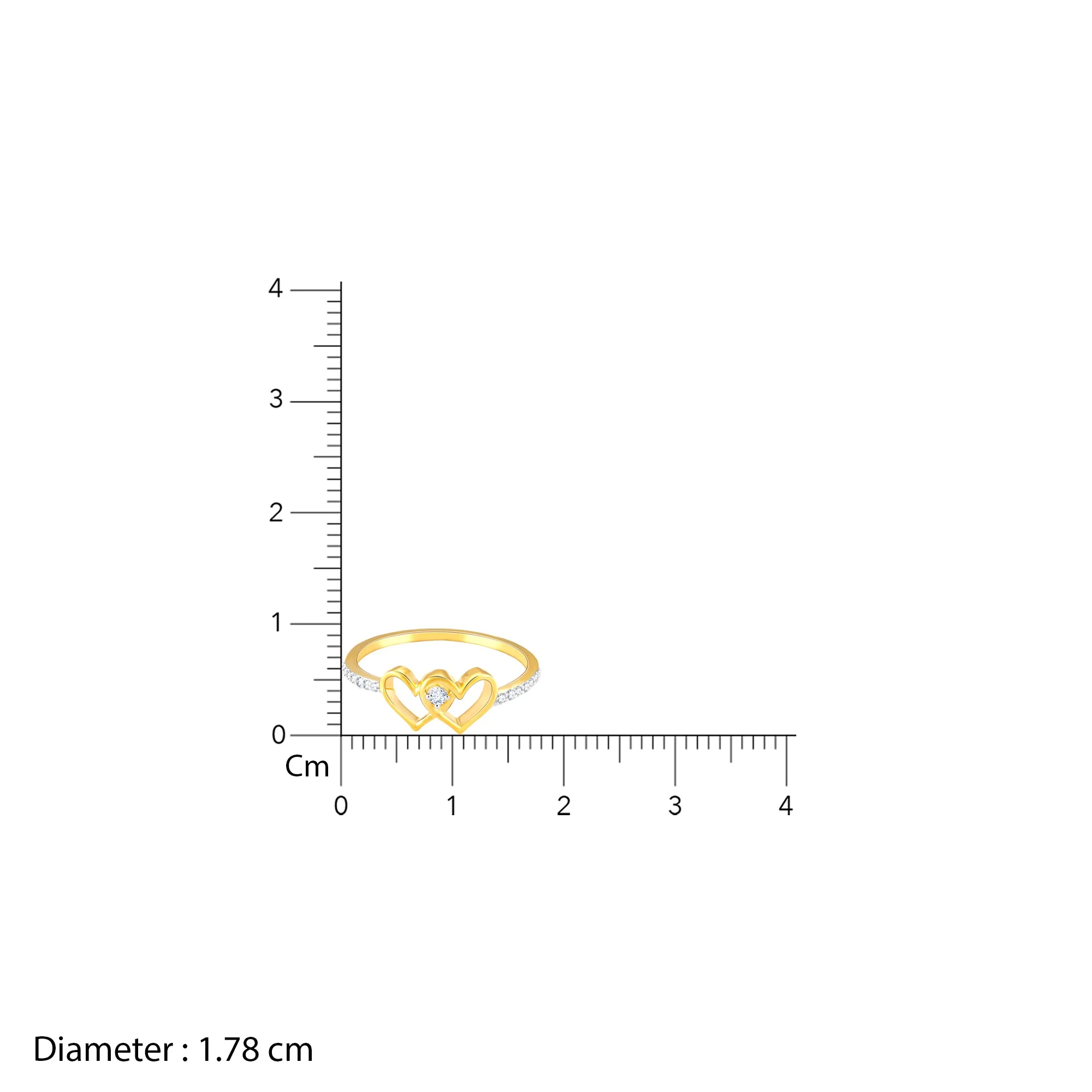 Gold Twin Hearts Diamond Ring - Image 5