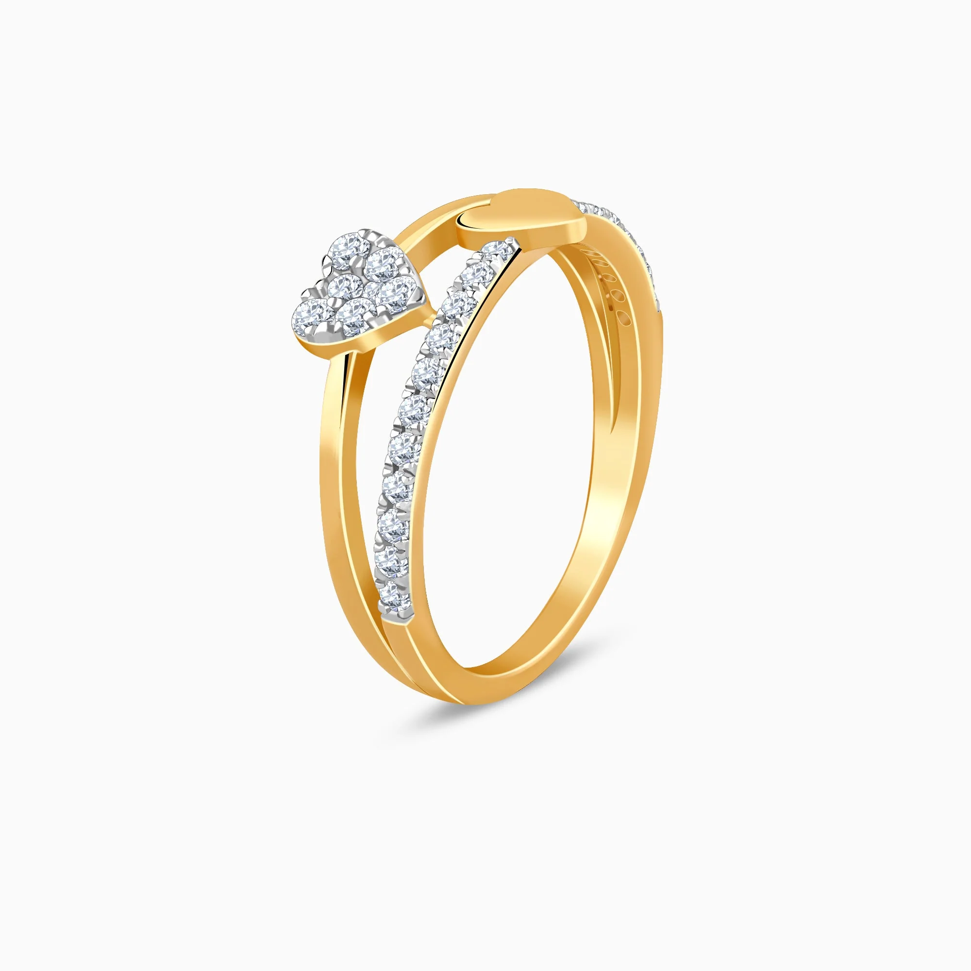 Gold Twin Hearts Lab Grown Diamond Ring - Image 4
