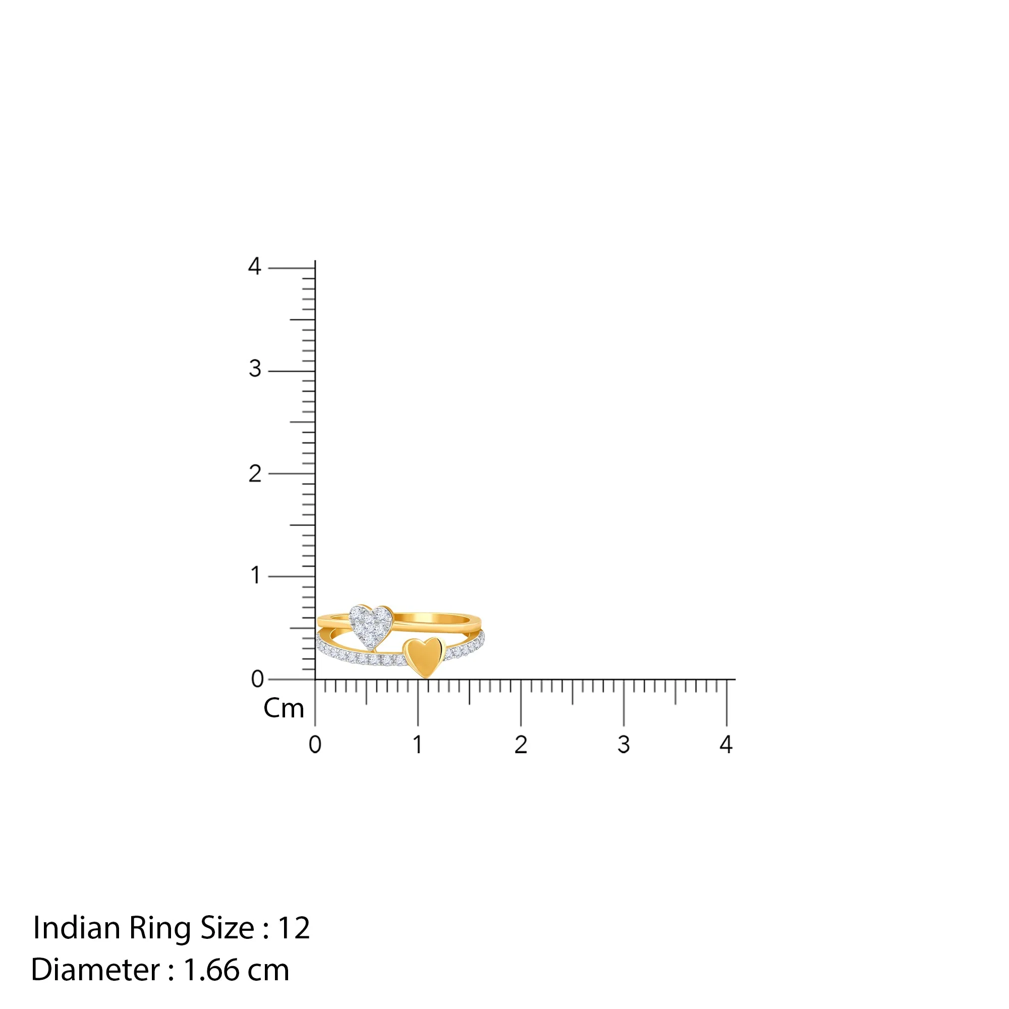 Gold Twin Hearts Lab Grown Diamond Ring - Image 6