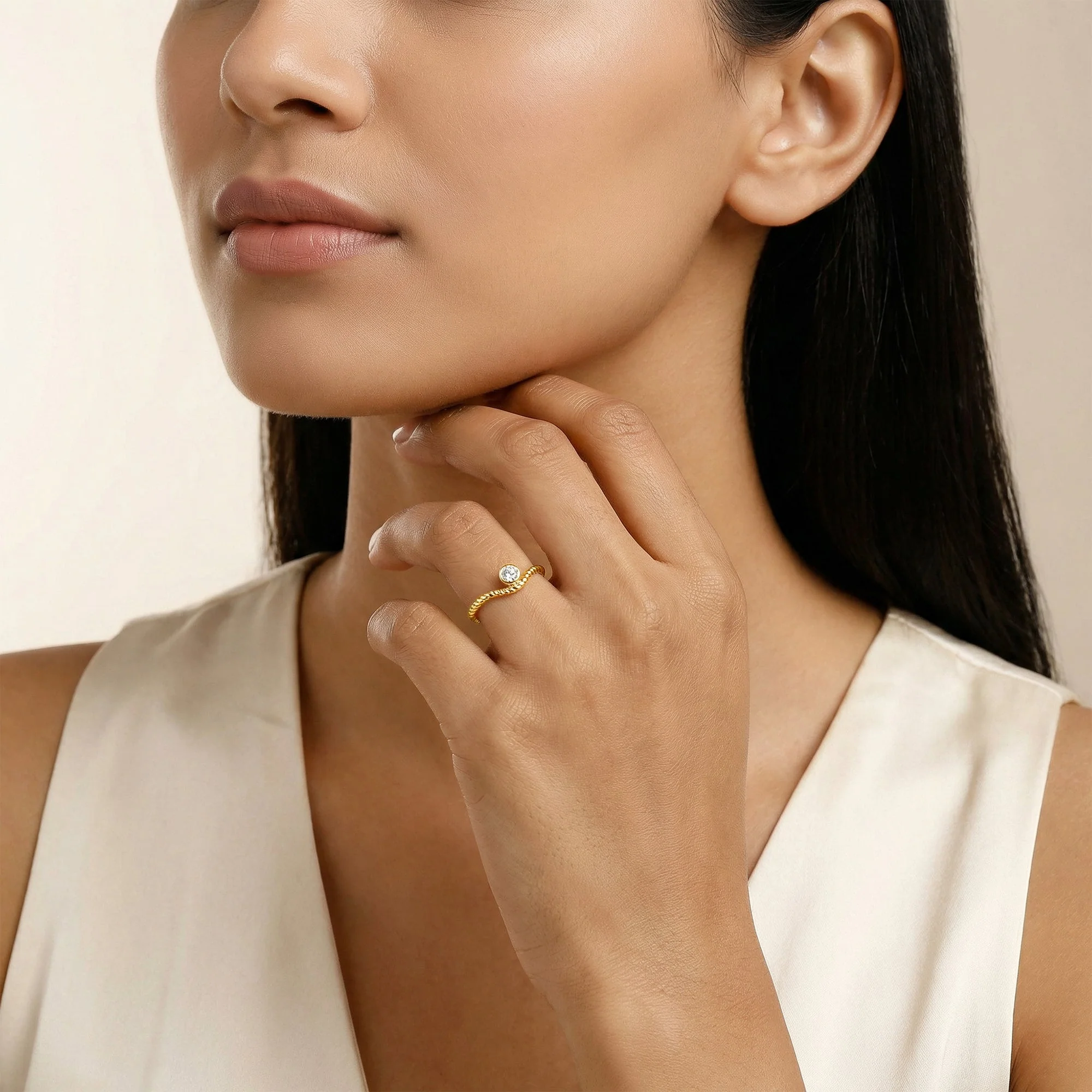 Gold Twine Apex Lab Grown Diamond Ring (Size 12) - Image 3