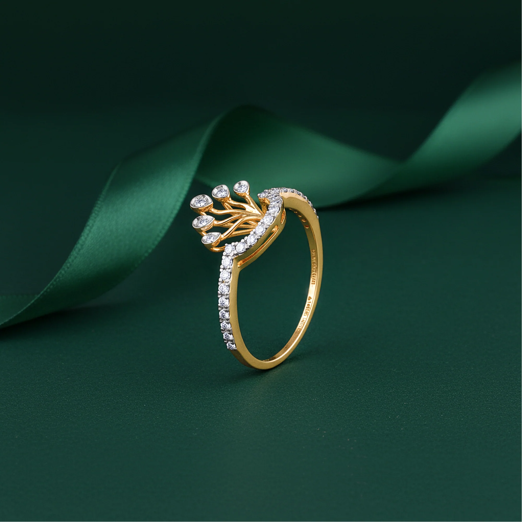 Gold Twinkle Throne Lab Grown Diamond Ring - Image 2