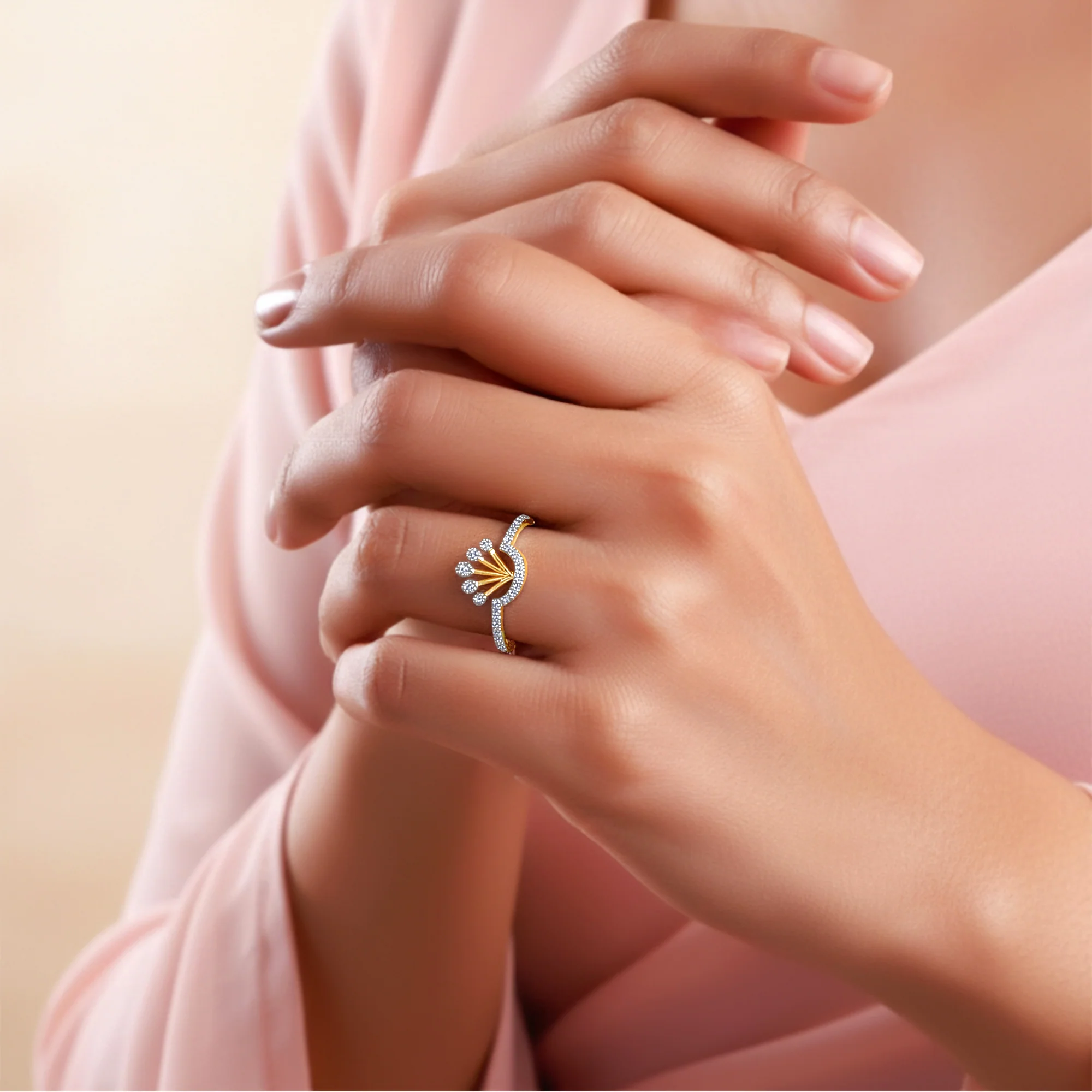 Gold Twinkle Throne Lab Grown Diamond Ring - Image 3