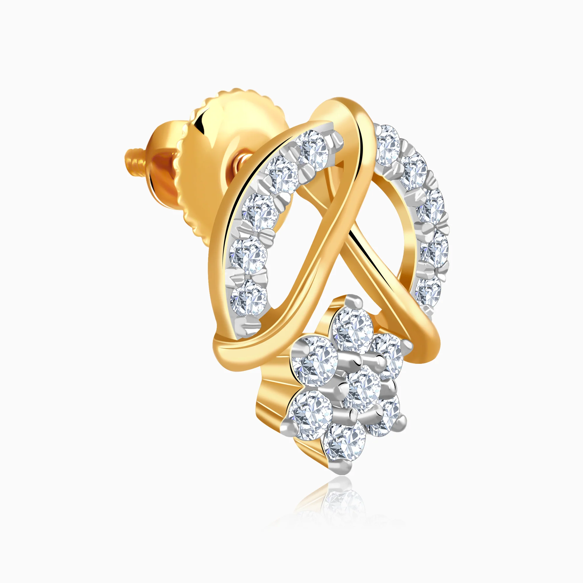 Gold Twinkle Top Lab Grown Diamond Studs - Image 4