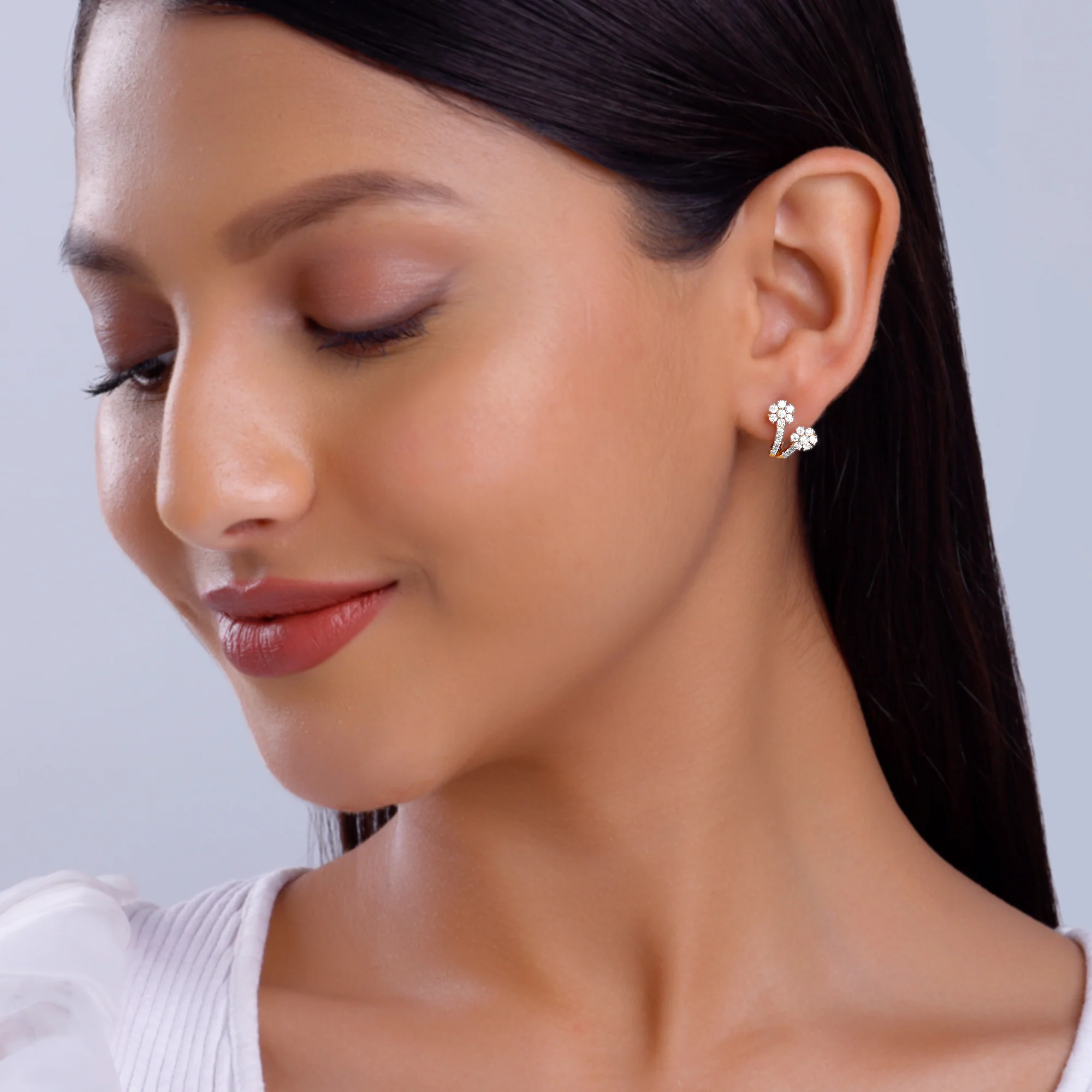 Gold Twinkle Trance Diamond Earrings - Image 3