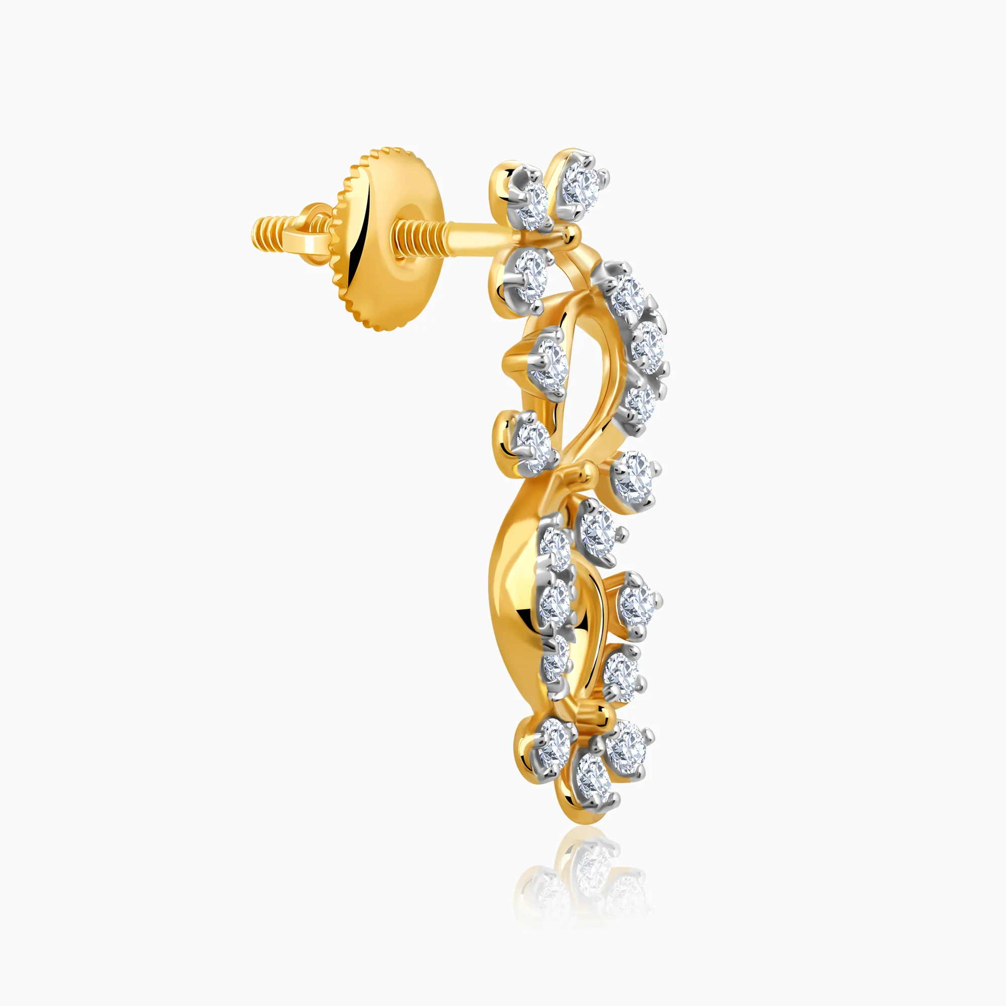 Gold Twinkling Twine Lab Grown Diamond Earrings - Image 4