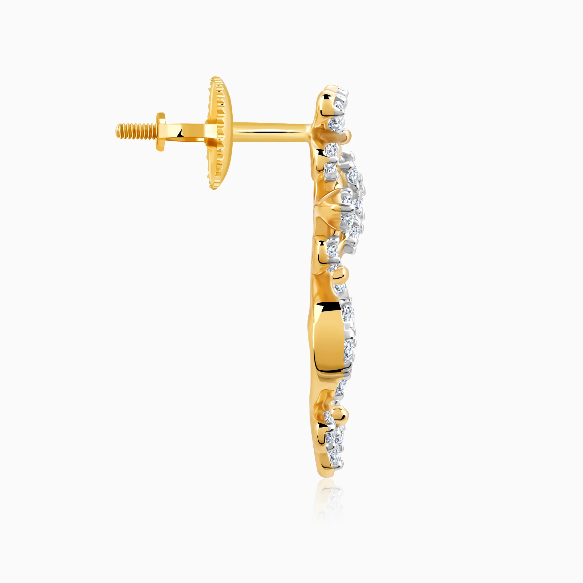 Gold Twinkling Twine Lab Grown Diamond Earrings - Image 5