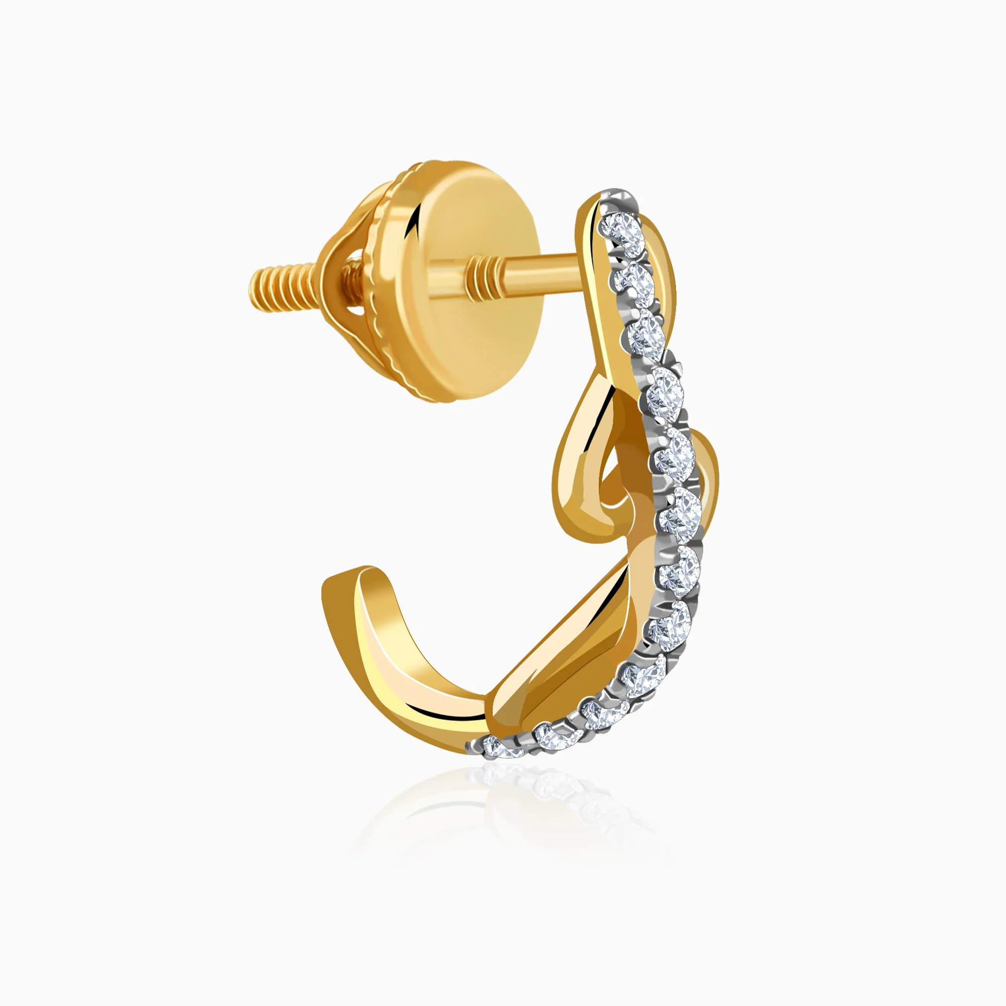 Gold Twira Lab Grown Diamond Earrings - Image 4