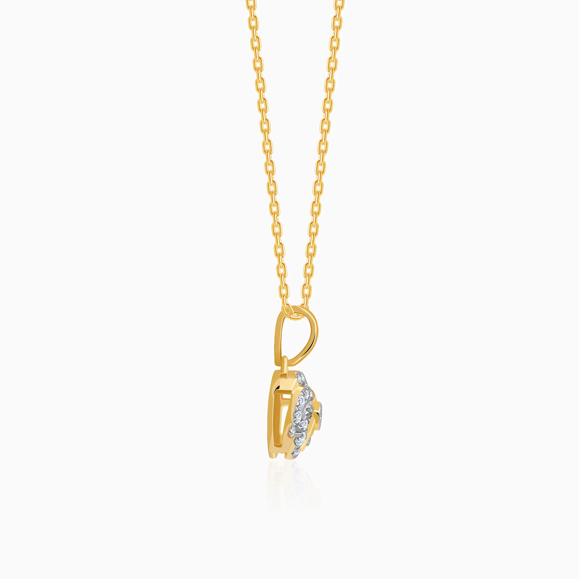 Gold Twirl Lab Grown Diamond Pendant - Image 5