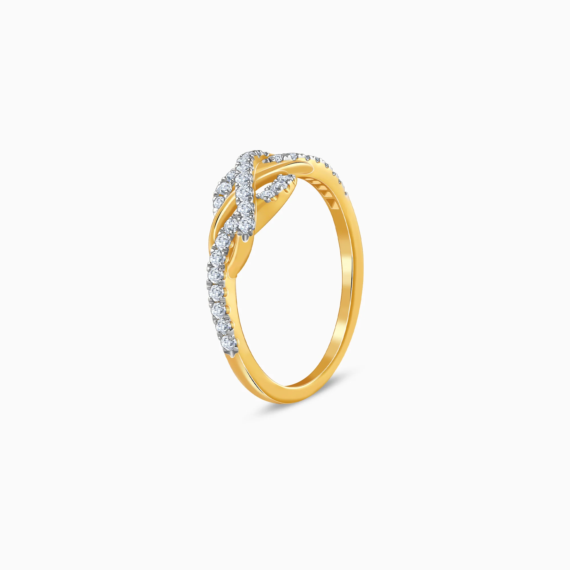 Gold Twirl of Light Lab Grown Diamond Ring - Image 4