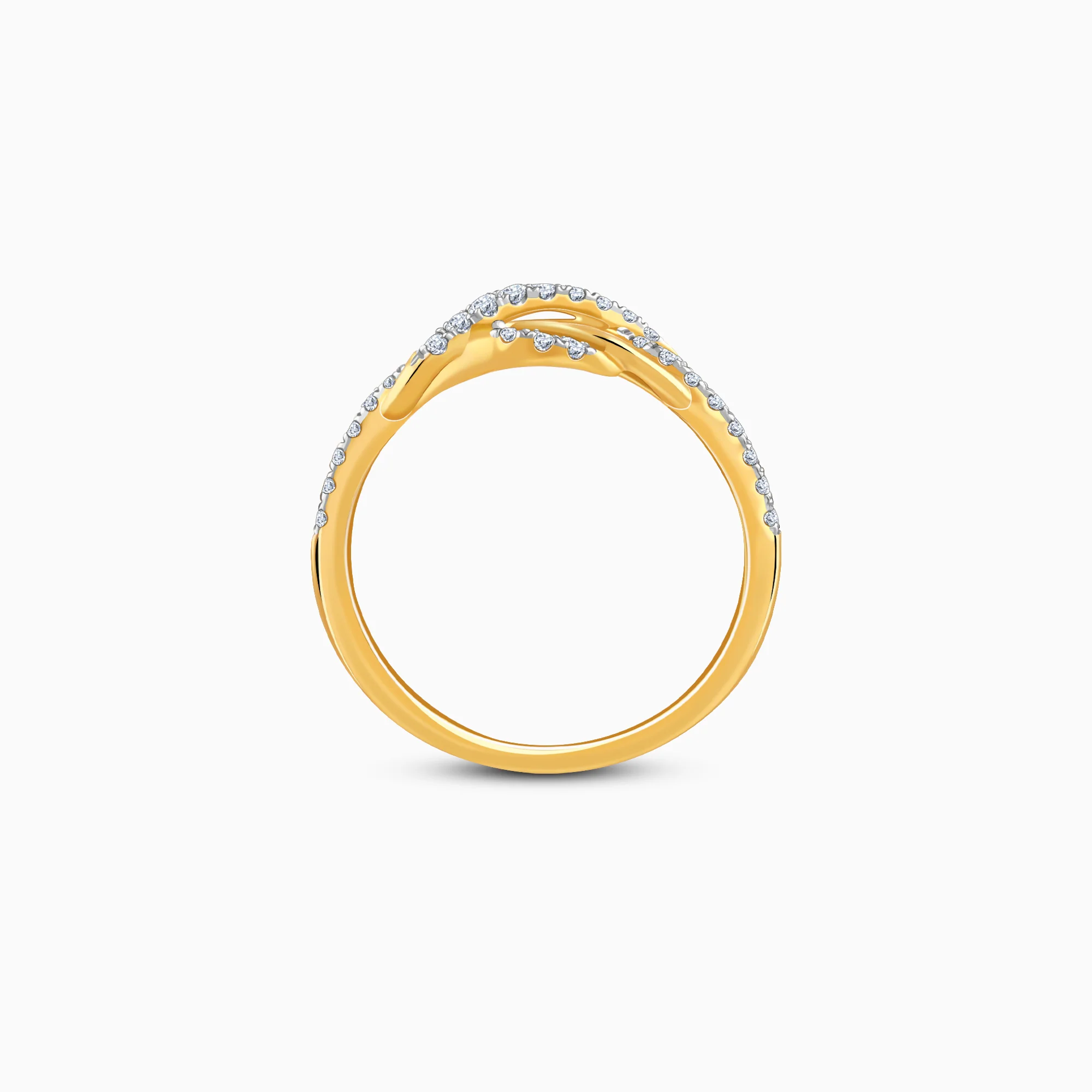 Gold Twirl of Light Lab Grown Diamond Ring - Image 5
