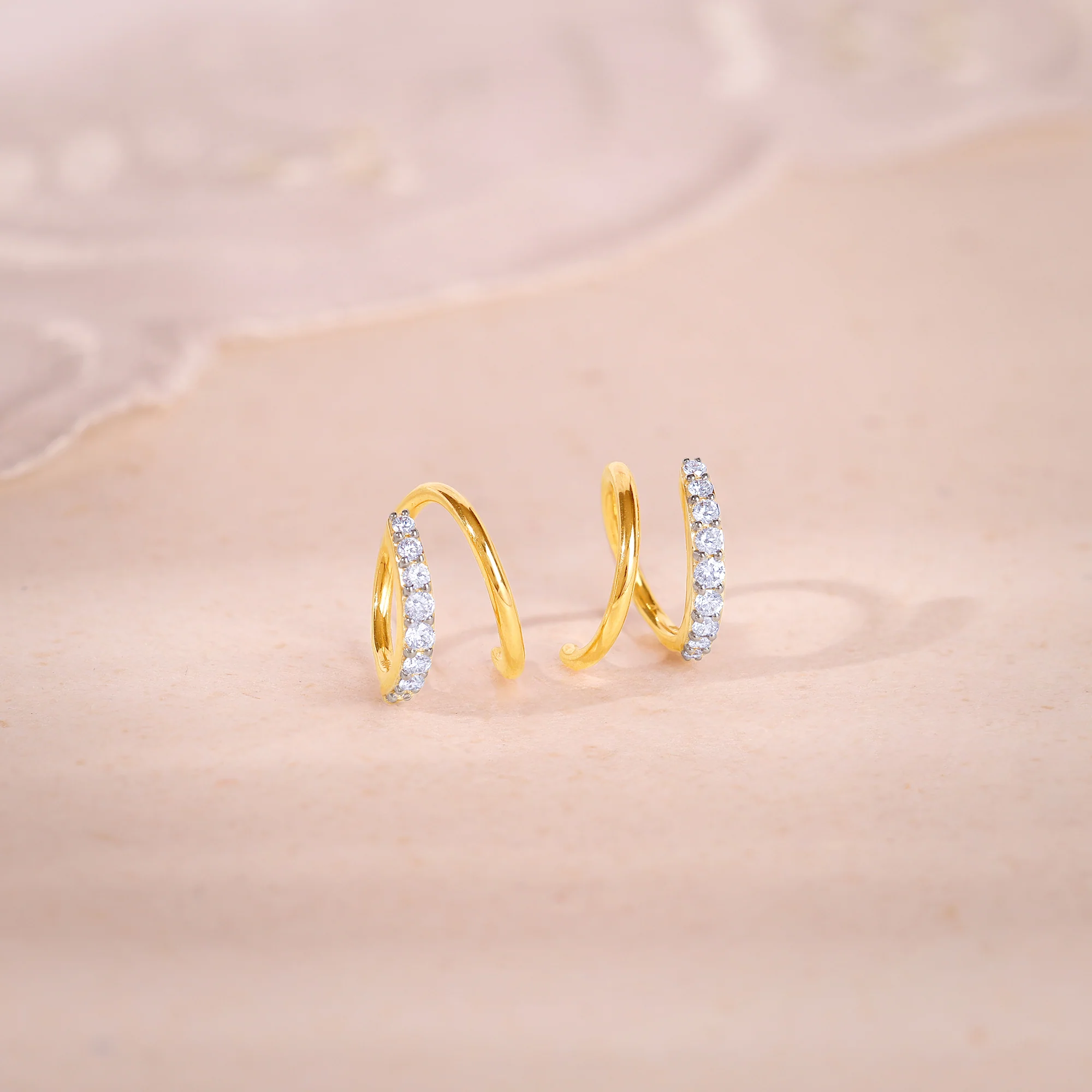 Gold Twist of Light Lab-Grown Diamond Earrings - Image 2