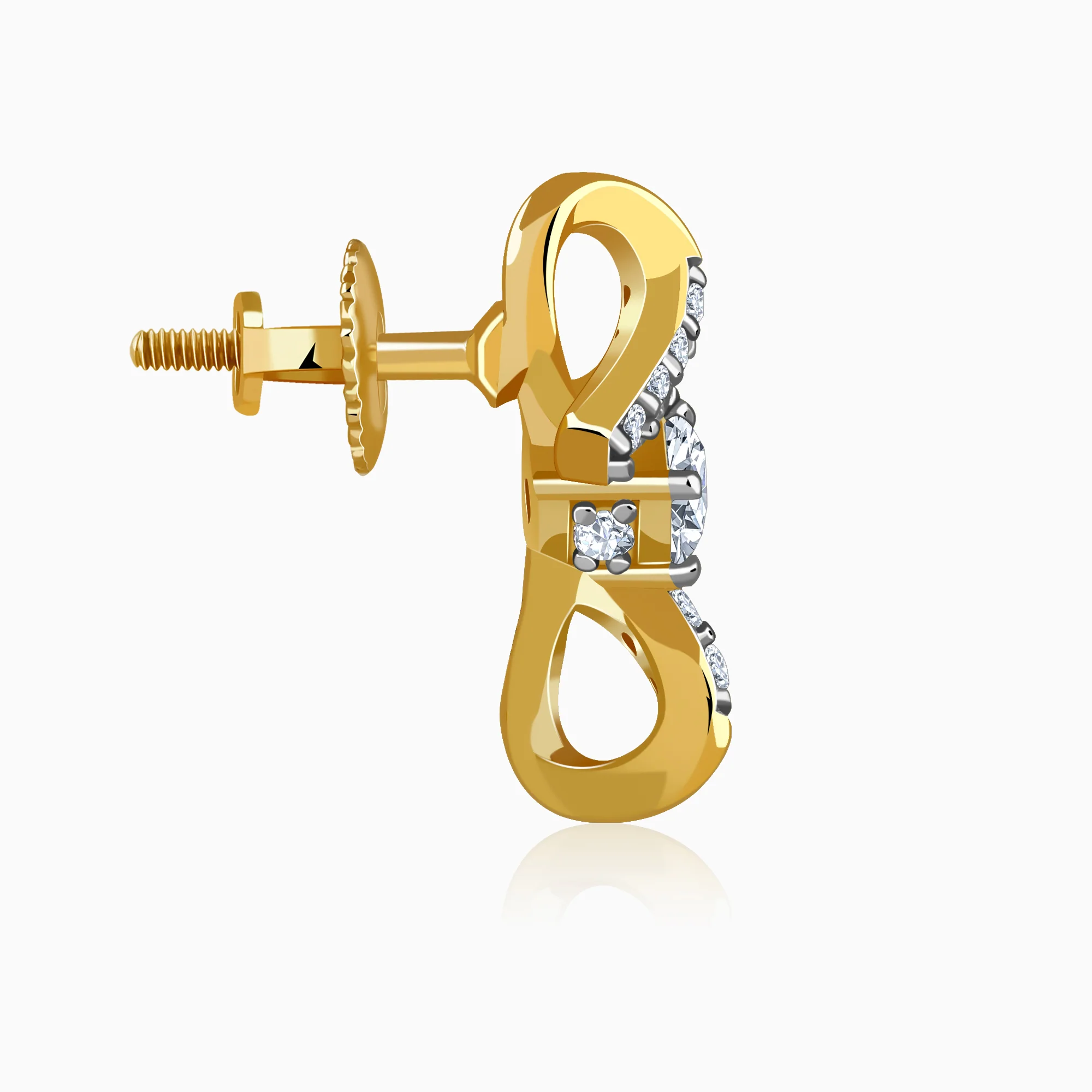 Gold Twisted Glam Lab Grown Diamond Earrings - Image 5