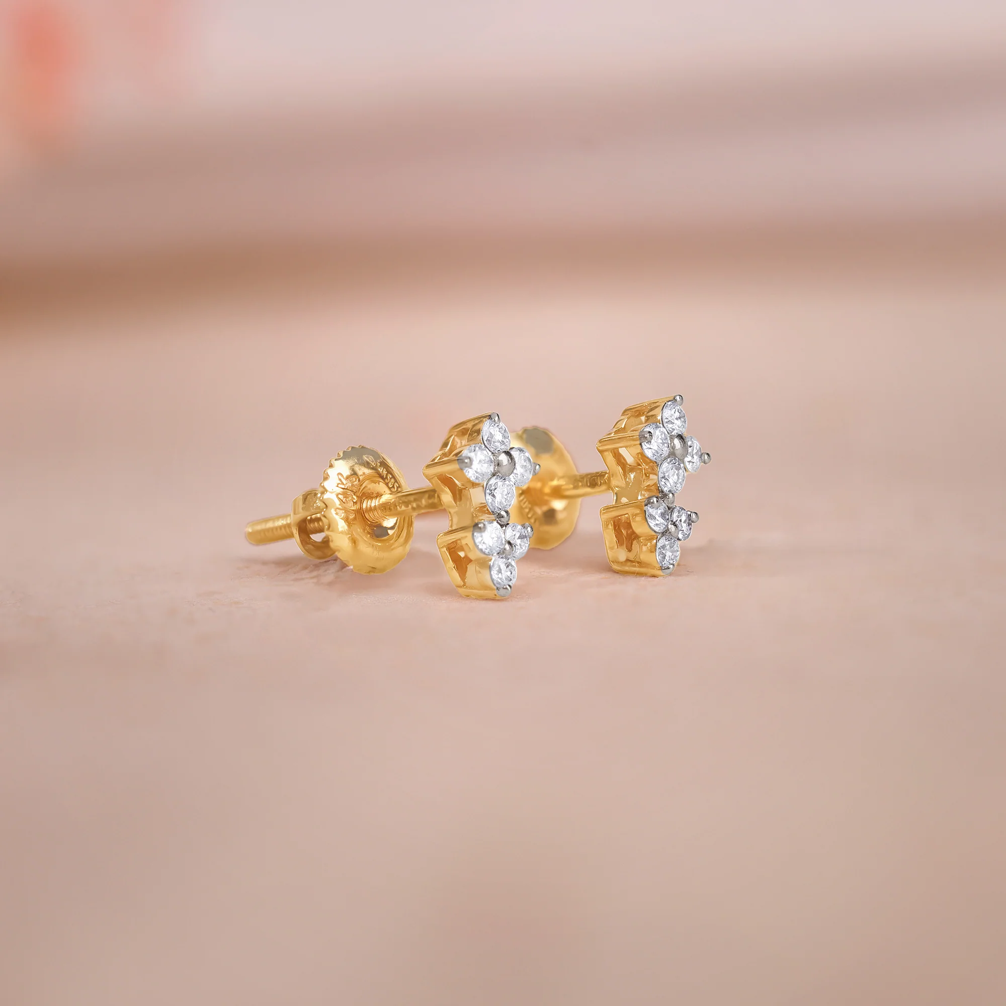 Gold Two Promises Lab Grown Diamond Earrings - Image 2