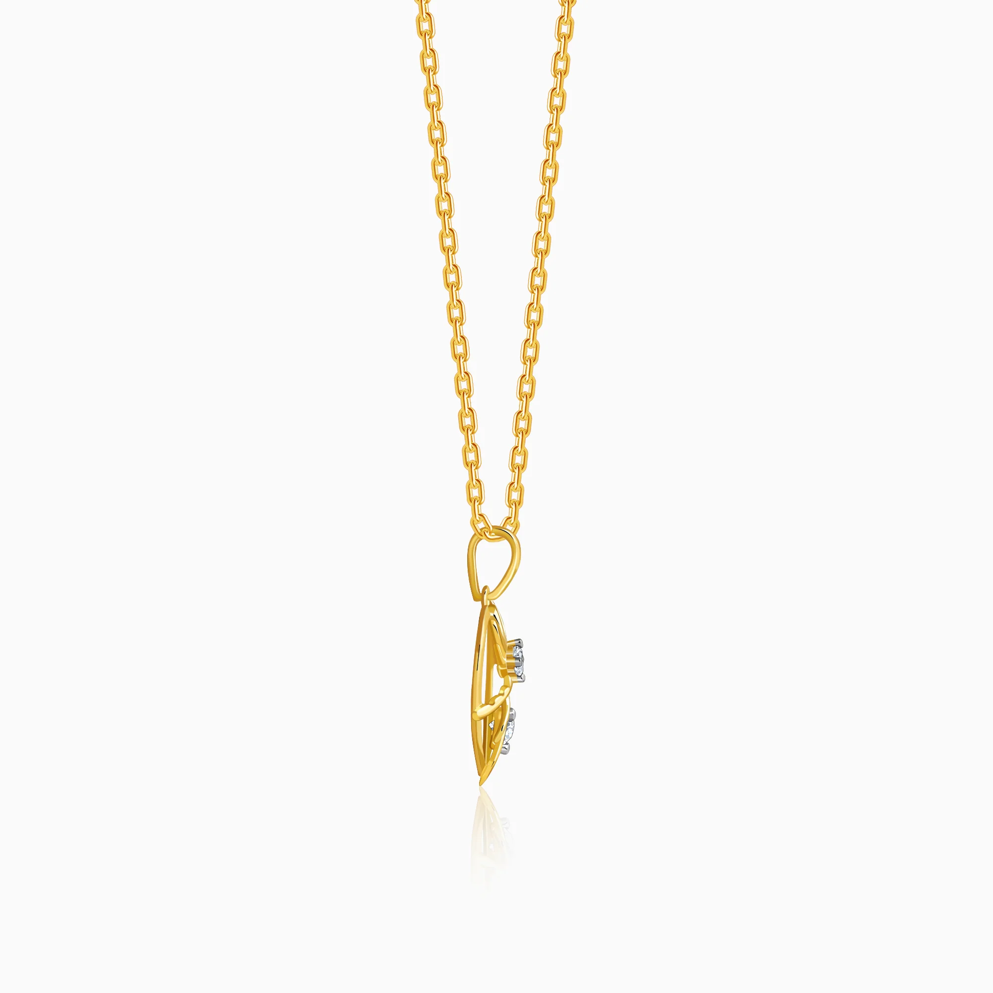 Gold Unbound Loop Lab Grown Diamond Pendant - Image 5