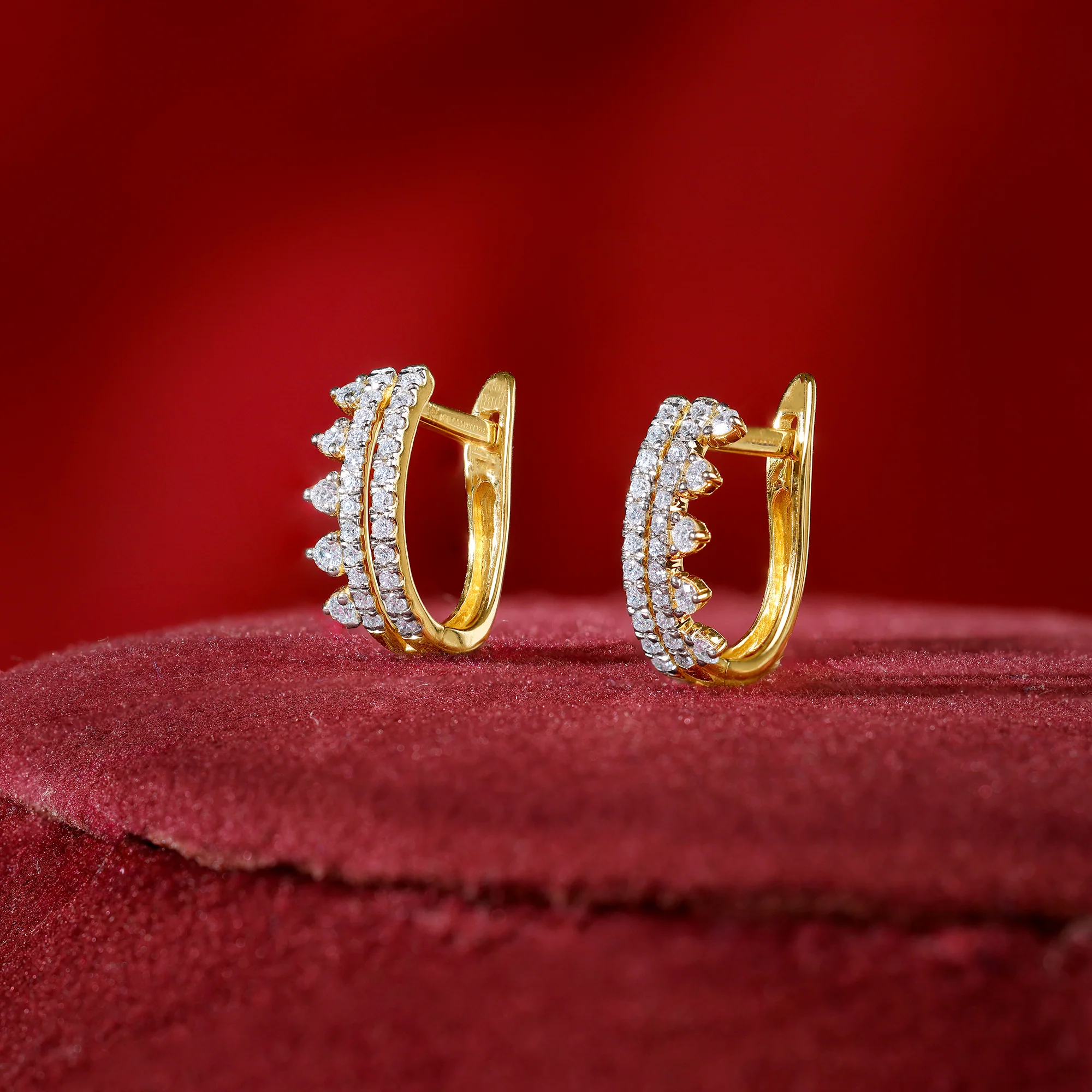 Gold Veyona Lab Grown Diamond Earrings - Image 2