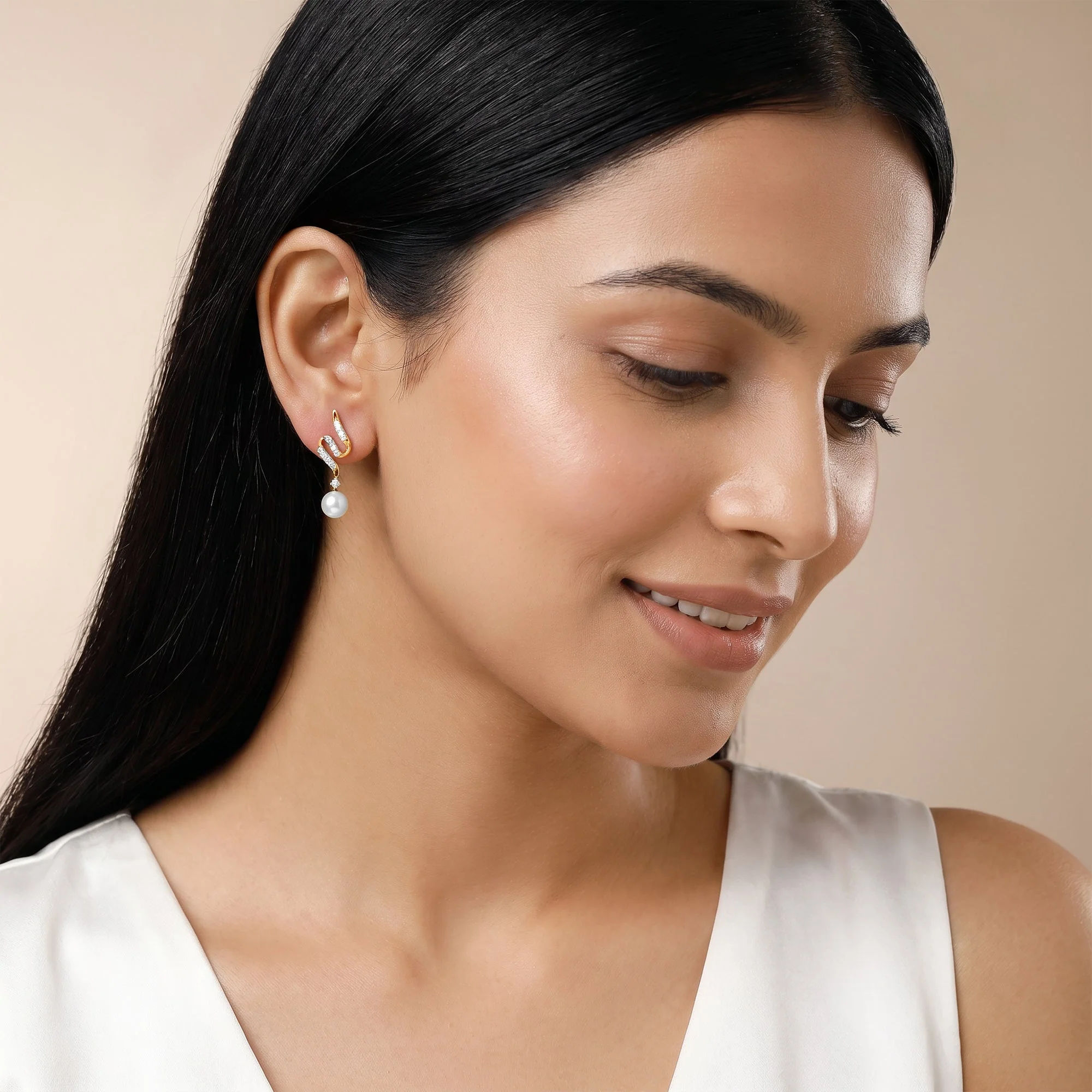 Gold Viera Lab Grown Diamond Earrings - Image 3