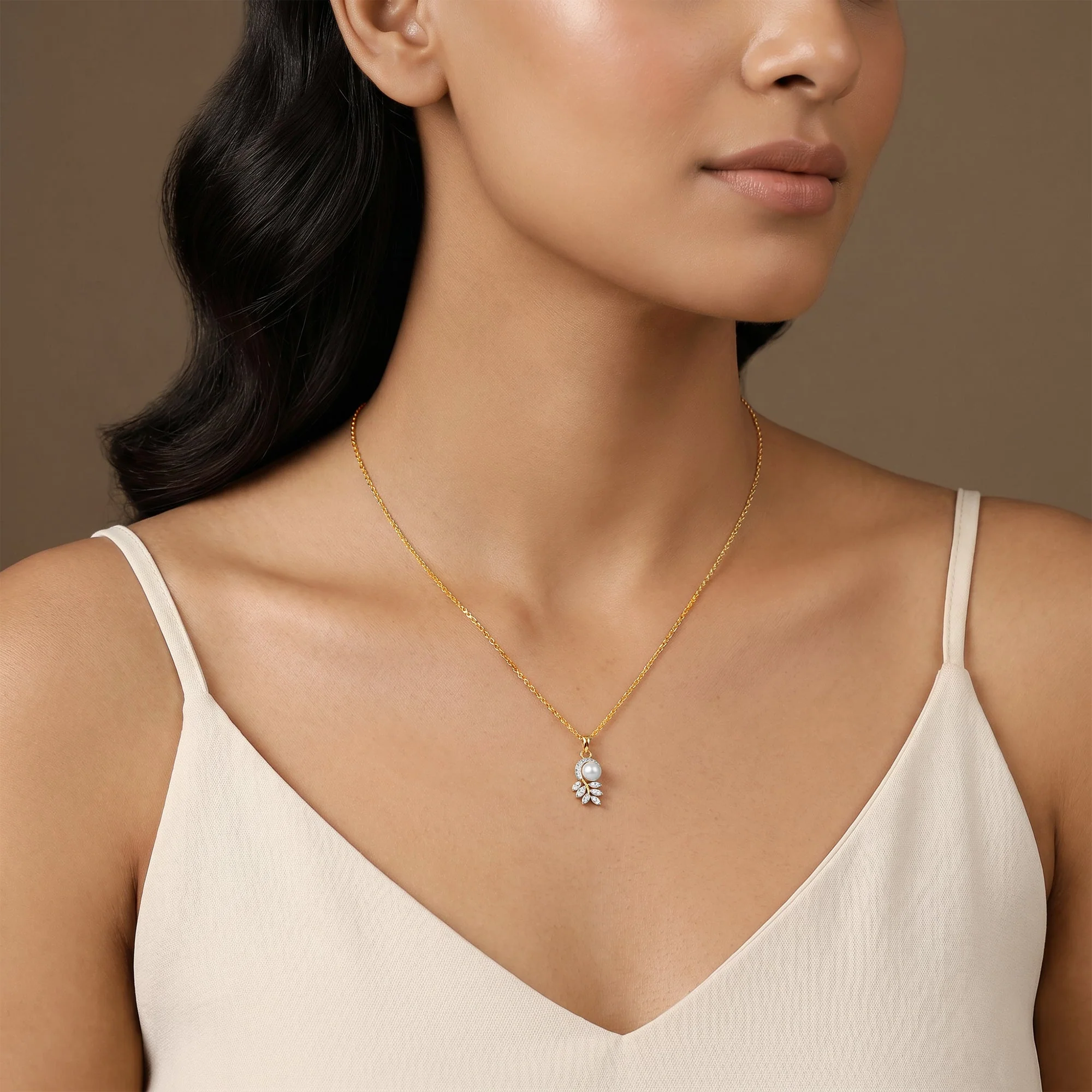 Gold Vine of Her Lab grown Diamond Pendant - Image 3