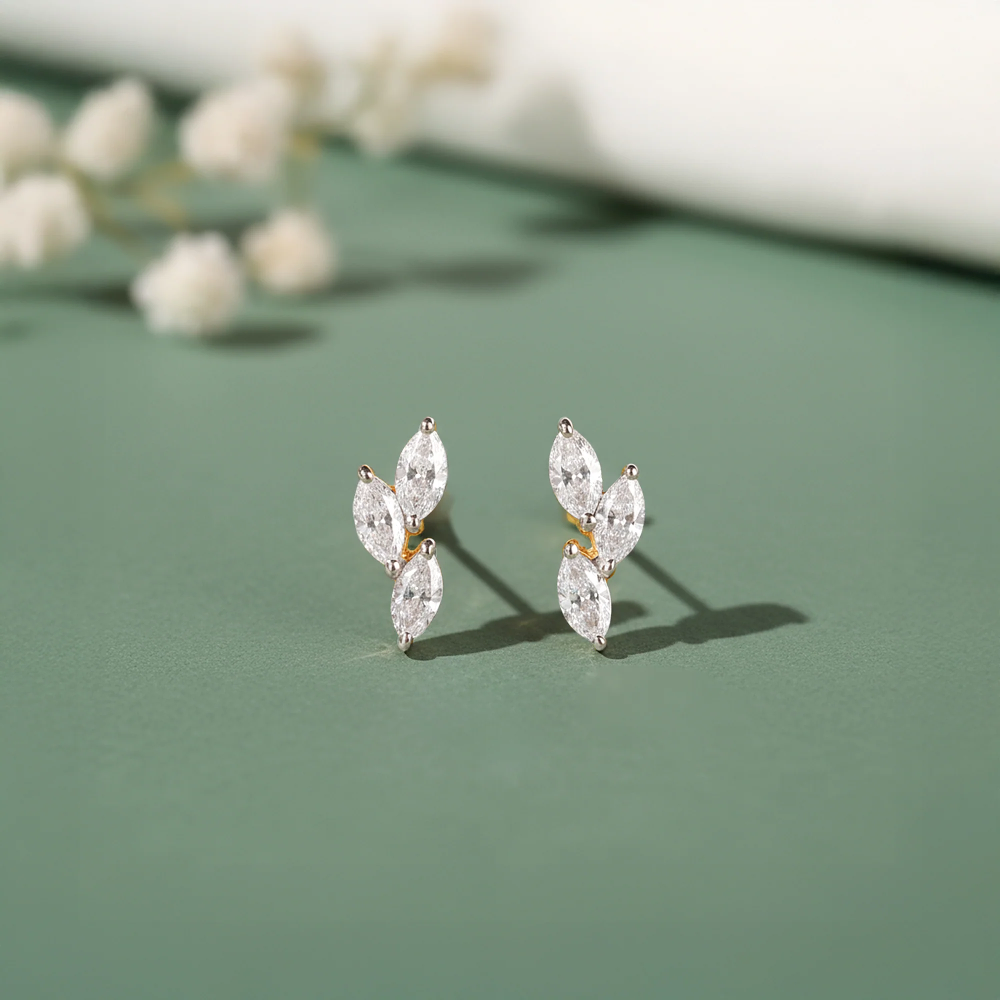 Gold Vine of Love Lab Grown Diamond Earrings - Image 2