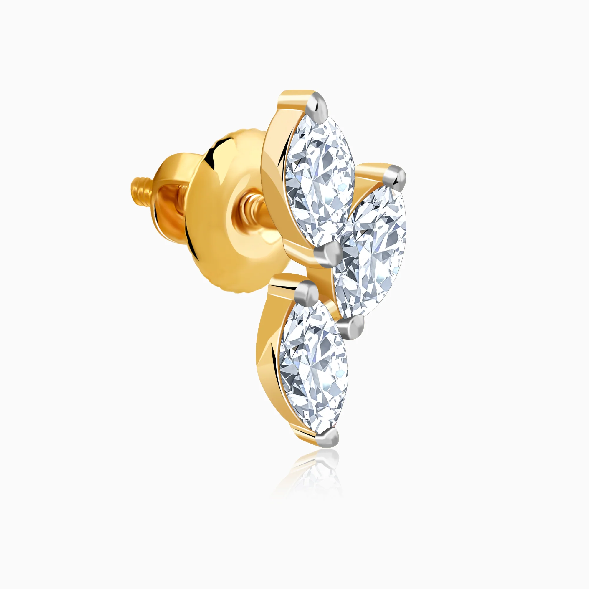 Gold Vine of Love Lab Grown Diamond Earrings - Image 4