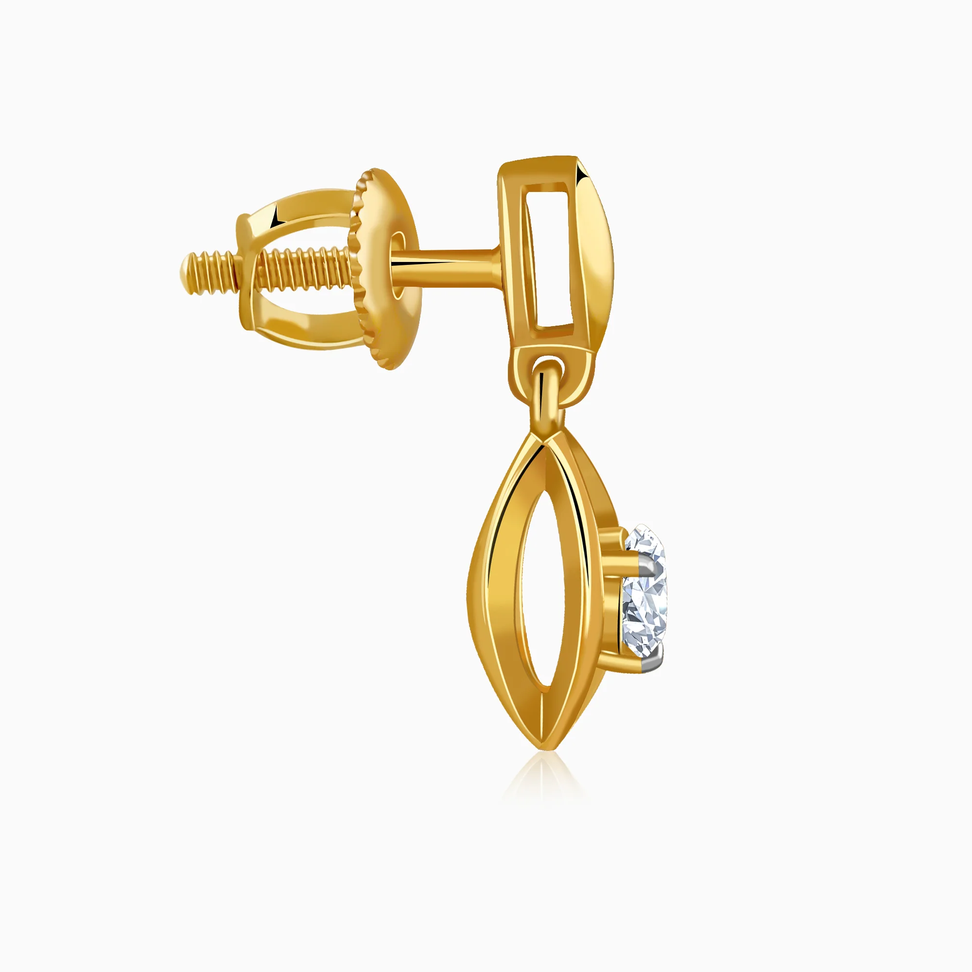 Gold Vintage Droplet Lab Grown Diamond Earrings - Image 5