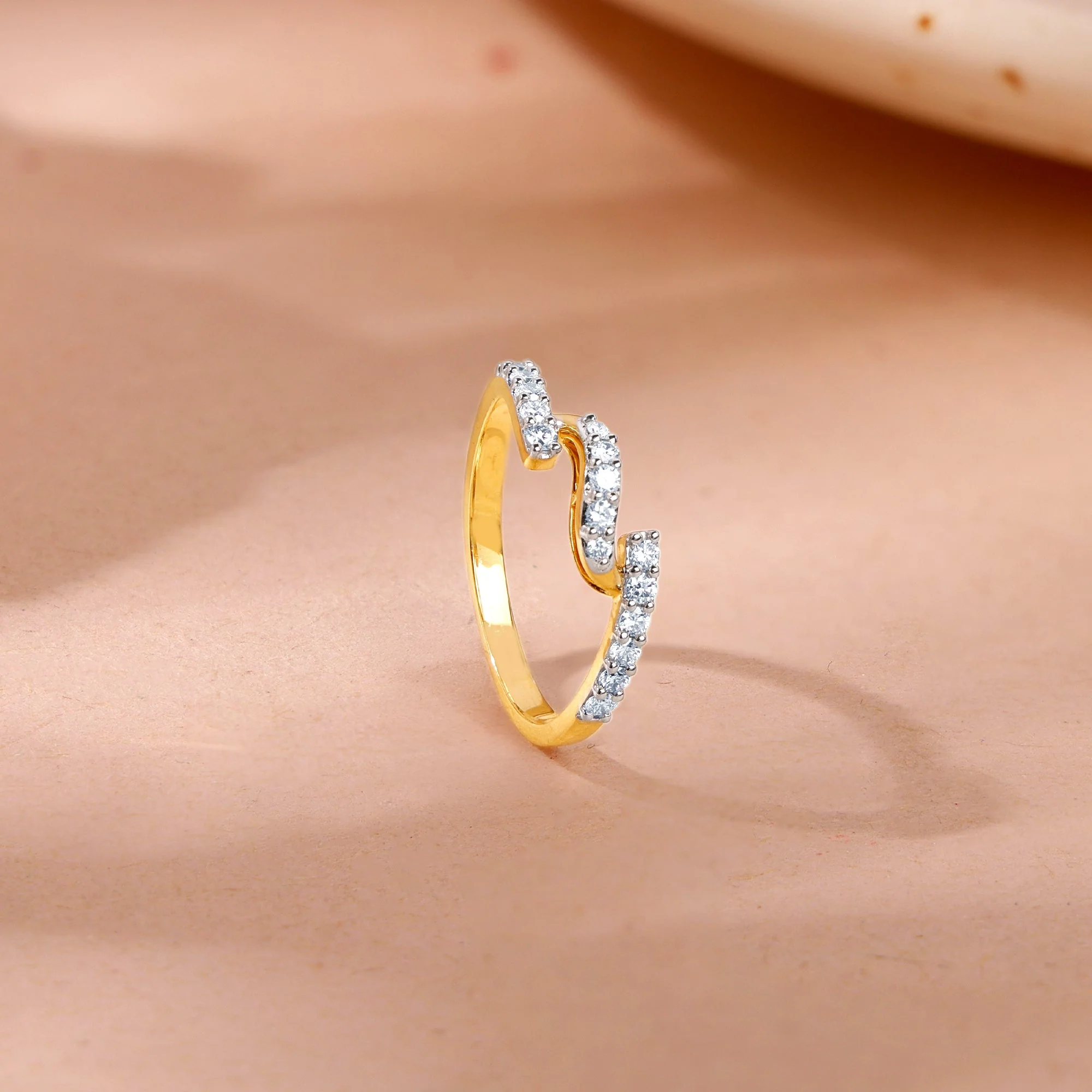Gold Wave Glow Lab Grown Diamond Ring - Image 2