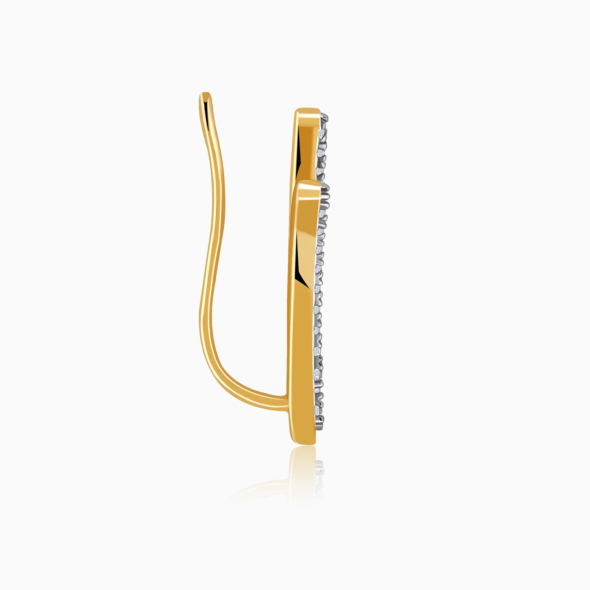 Gold Wave Layers Lab Grown Diamond Earrings - Image 5