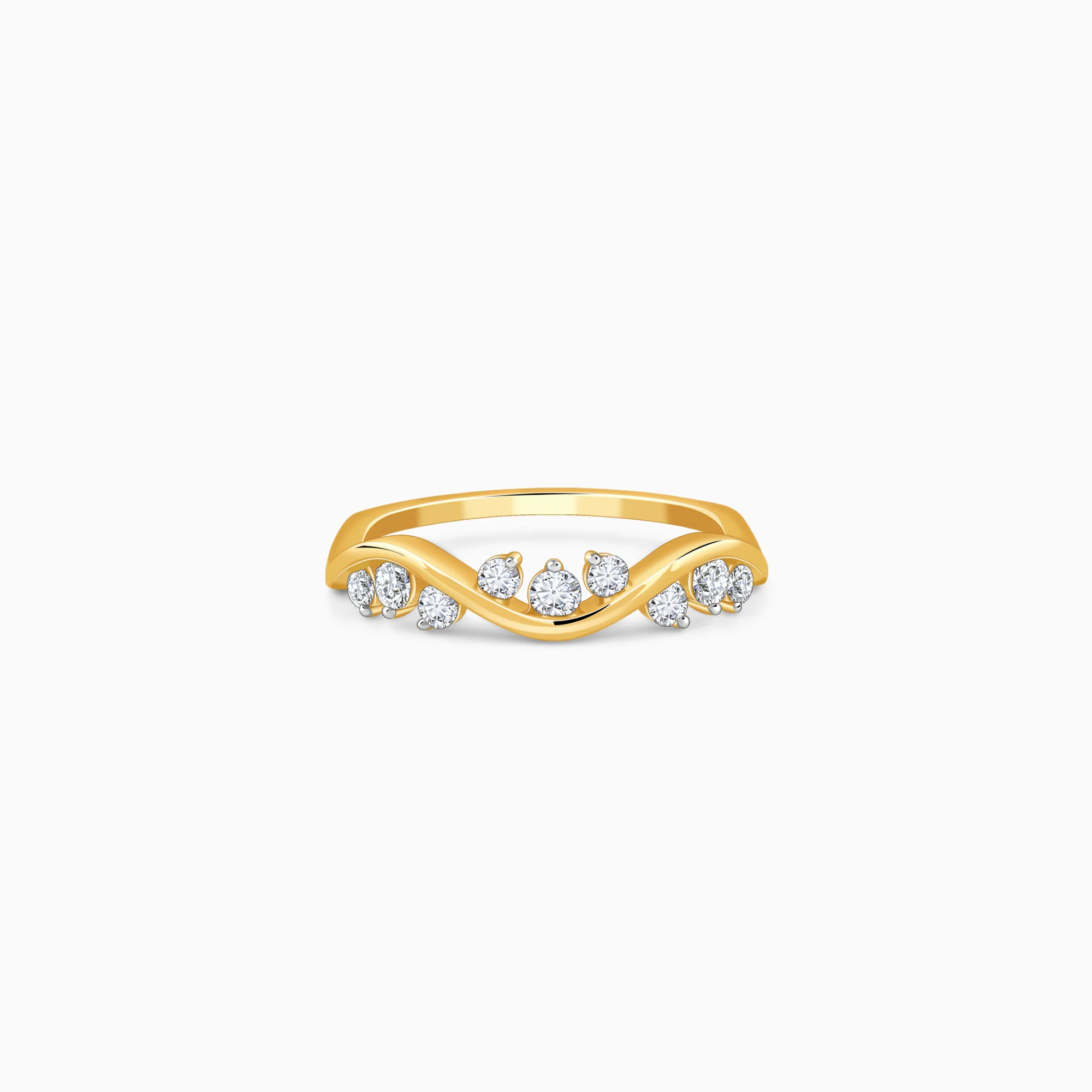 Gold Waveglow Lab Grown Diamond Ring