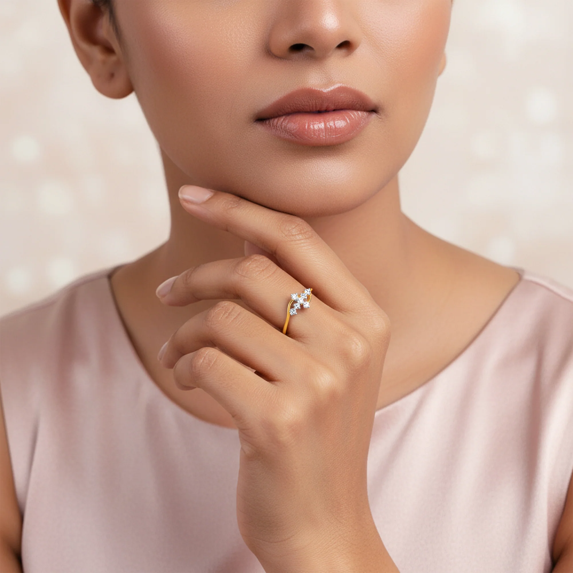 Gold Willow Lab Grown Diamond Ring - Image 3