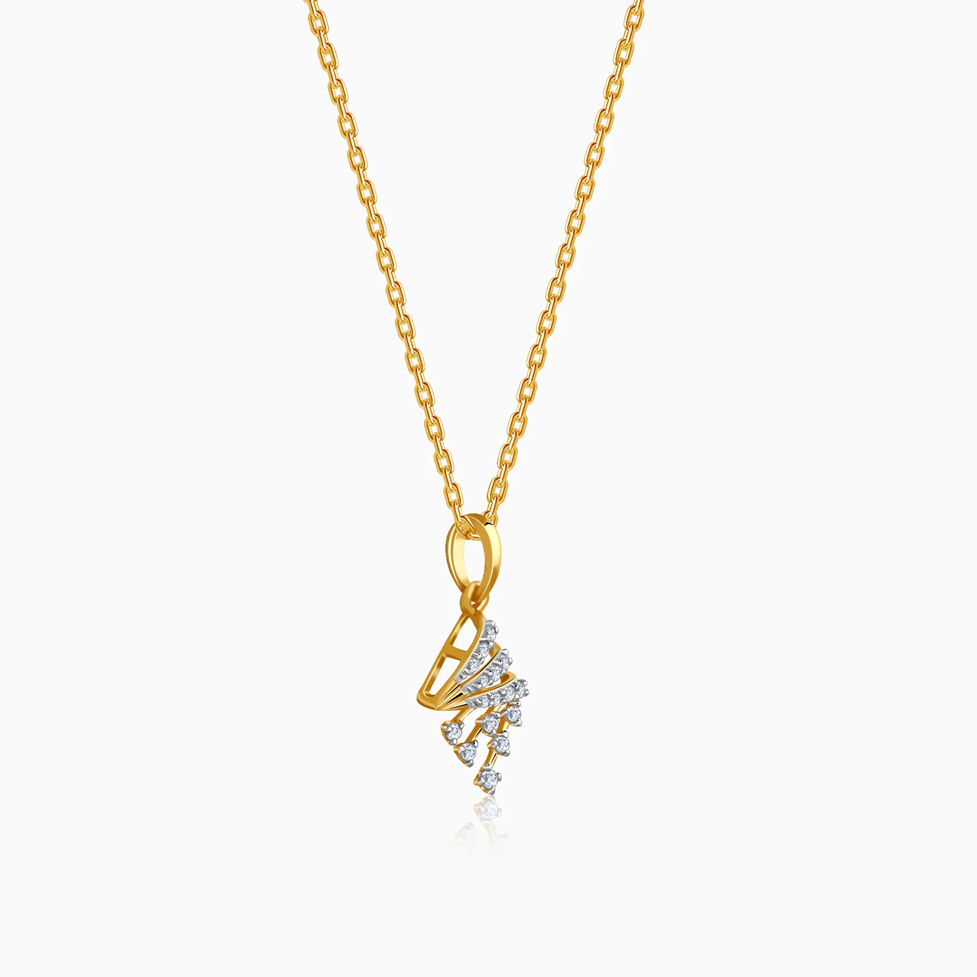 Gold Zyra Motif Lab Grown Diamond Pendant - Image 4