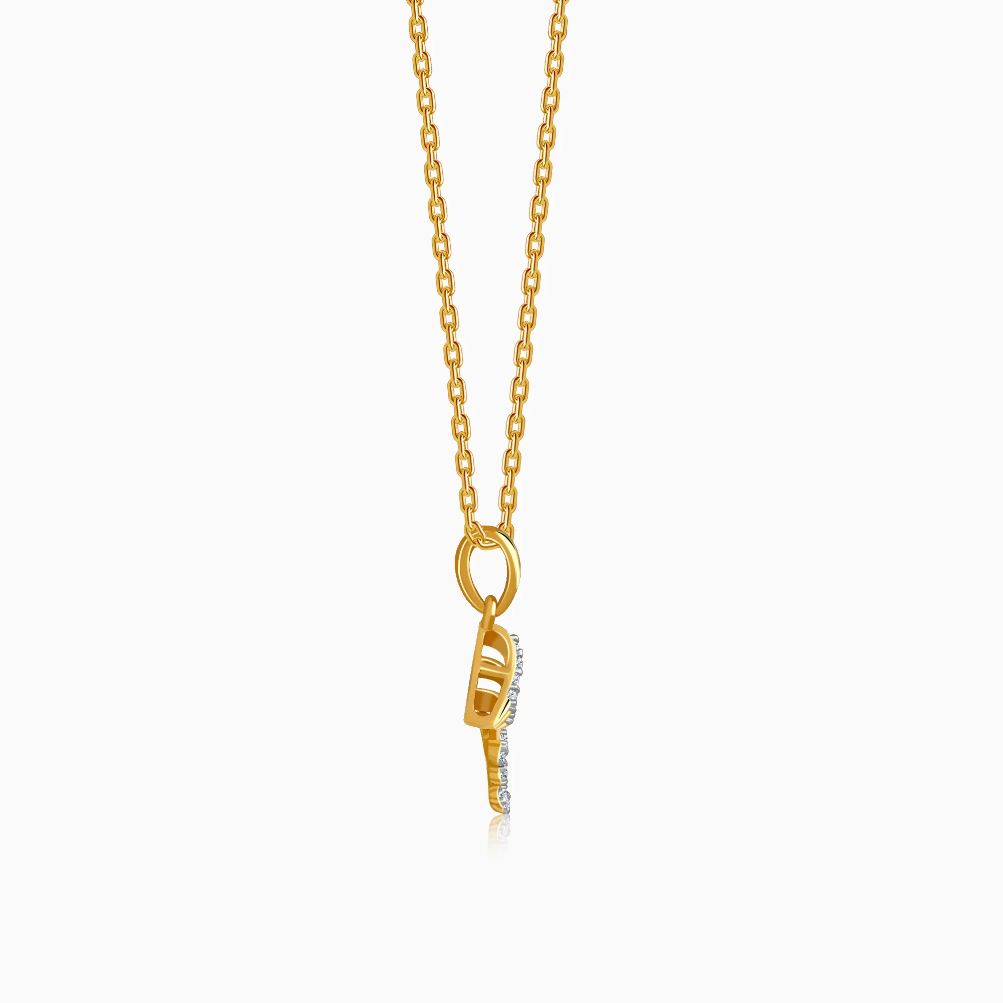 Gold Zyra Motif Lab Grown Diamond Pendant - Image 5