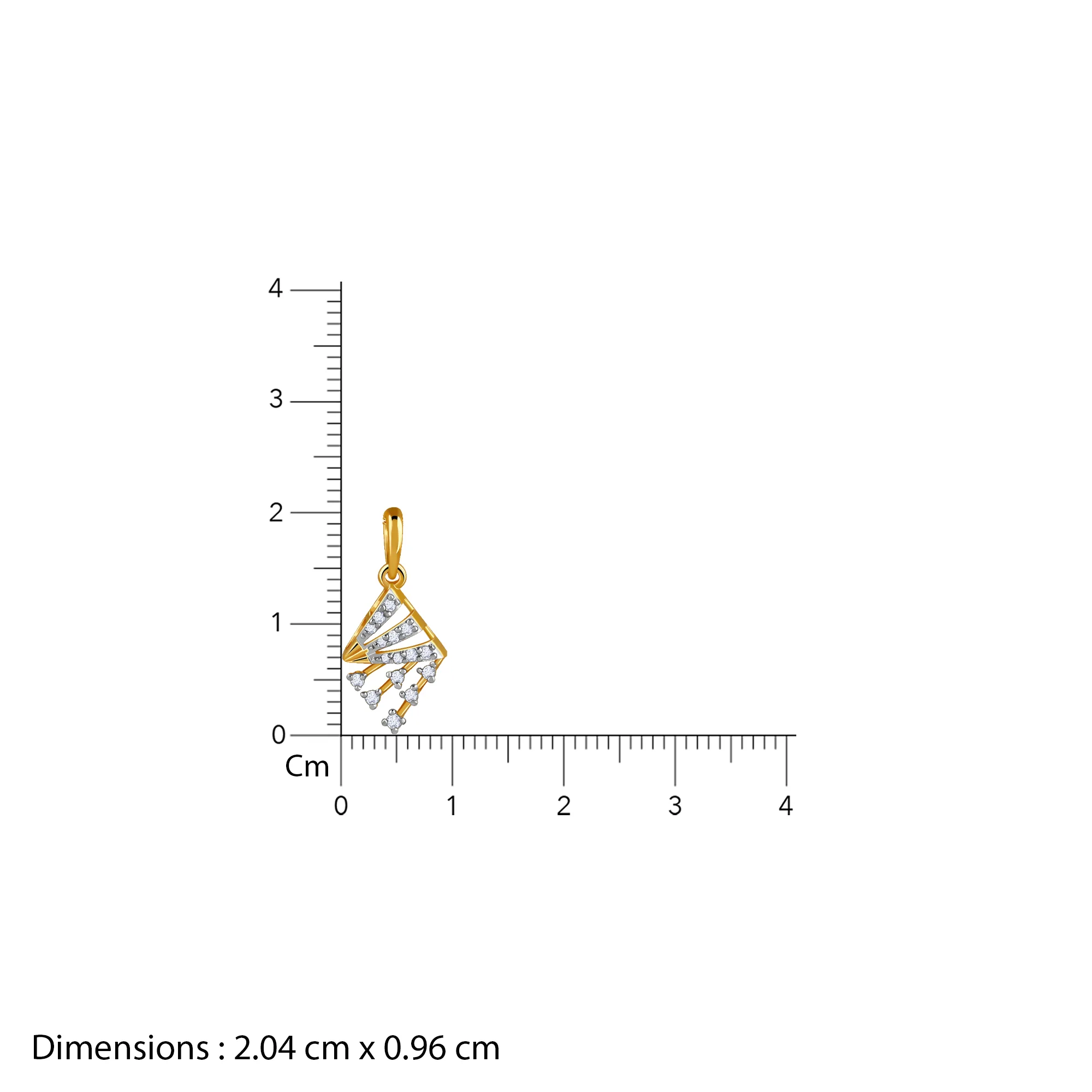 Gold Zyra Motif Lab Grown Diamond Pendant - Image 6