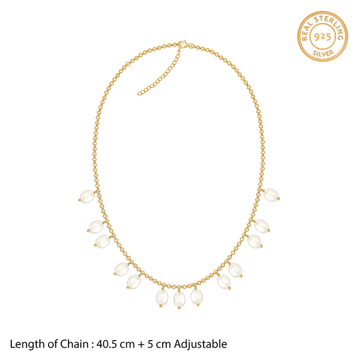 Golden Agnes Pearl Necklace - Image 4