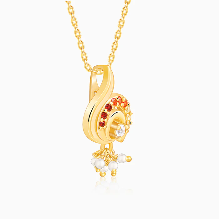 Golden Ambika Pendant With Link Chain - Image 4