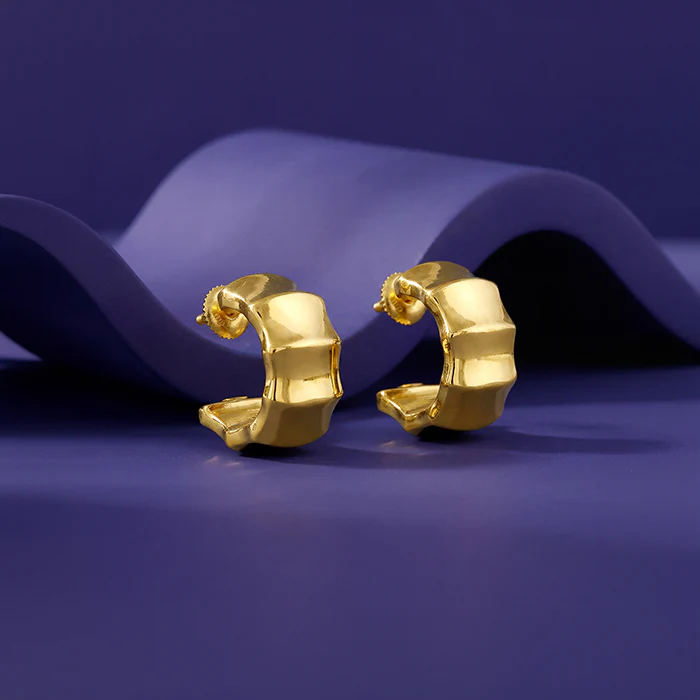 Golden Aurelian Half Hoop Earrings - Image 2