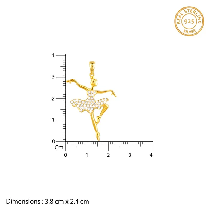 Golden Ballerina Pendant with Link Chain - Image 5