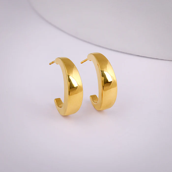 Golden Belle J Stud Earrings - Image 2