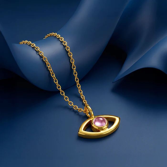 Golden Bigg Boss Eye Pendant With Link Chain - Image 2