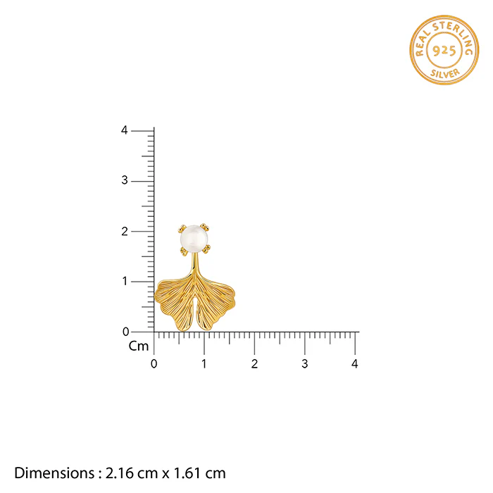 Golden Blake Pearl Earrings - Image 4