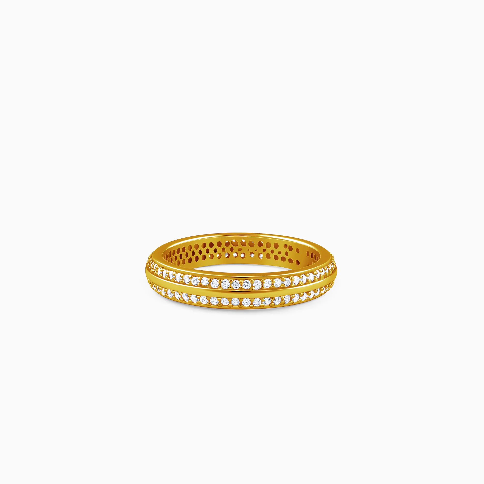 Golden Bold Fate Ring For Him (Size 22)