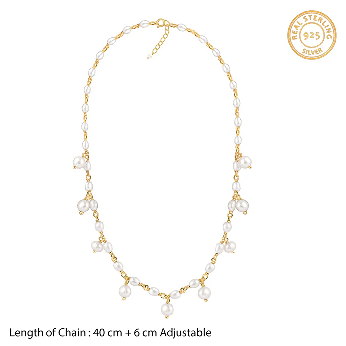 Golden Brie Pearl Necklace - Image 4