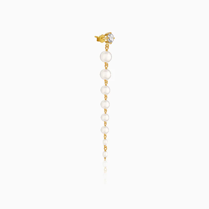 Golden Brigitte Pearl Danglers - Image 4