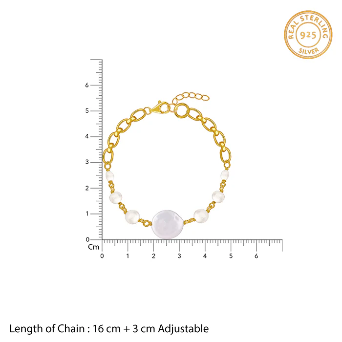 Golden Charlize Pearl Bracelet - Image 4