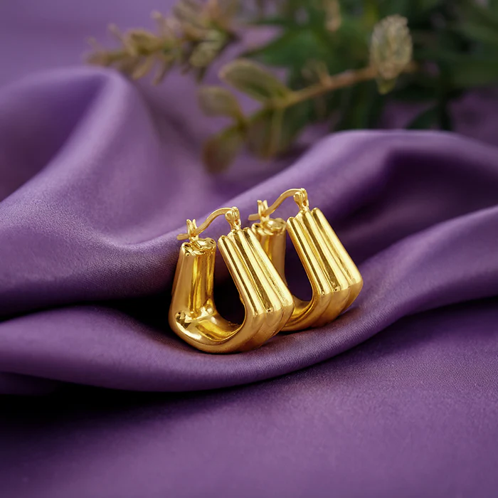 Golden Chef's Kiss Hoop Earrings - Image 2