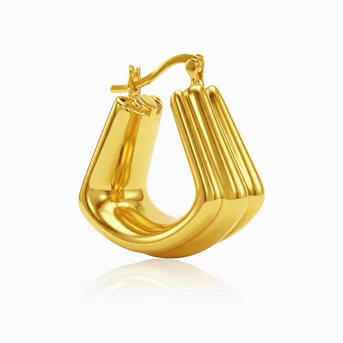 Golden Chef's Kiss Hoop Earrings - Image 4