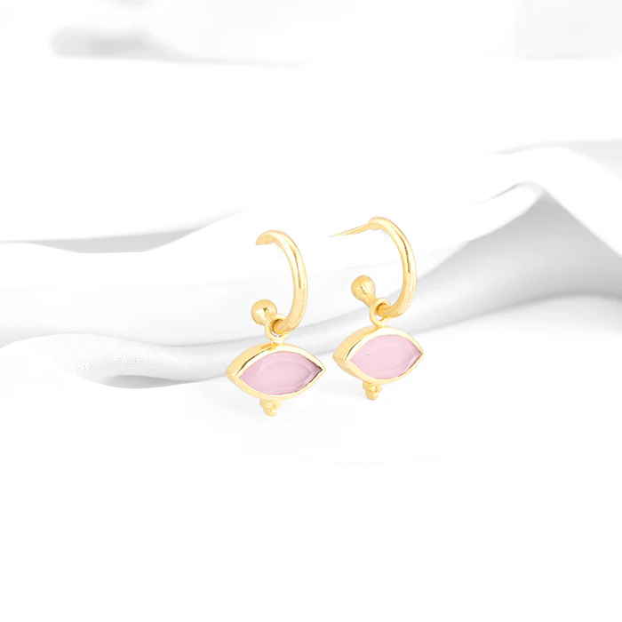 Golden Classic Pink Earrings - Image 2