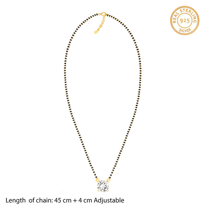Golden Classic Solitaire Mangalsutra - Image 10